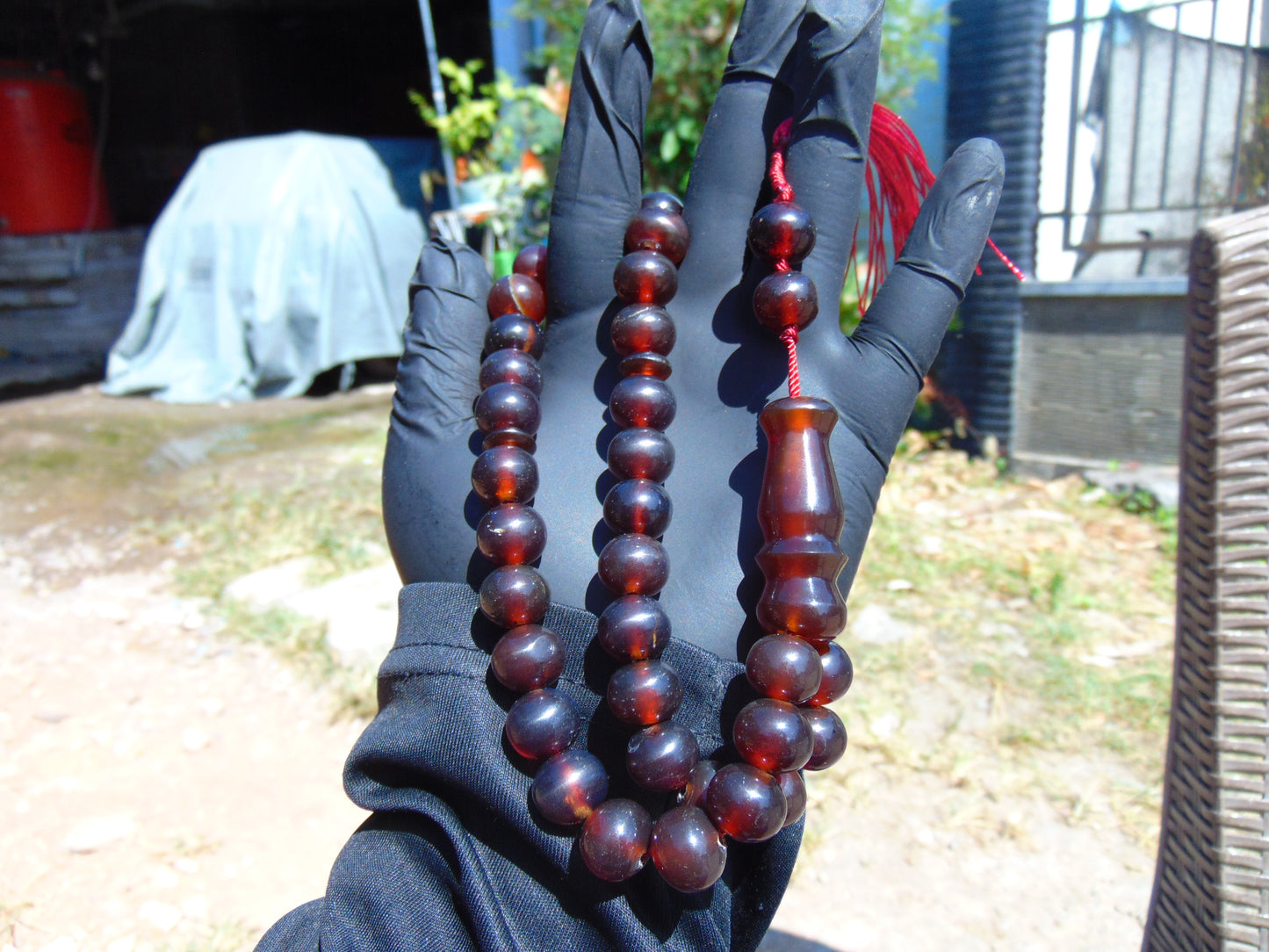 45 gr Tasbih Mesbah Rosary 33+2 Beads 12 mm Indonesian Red Amber for Healing 26TBA29