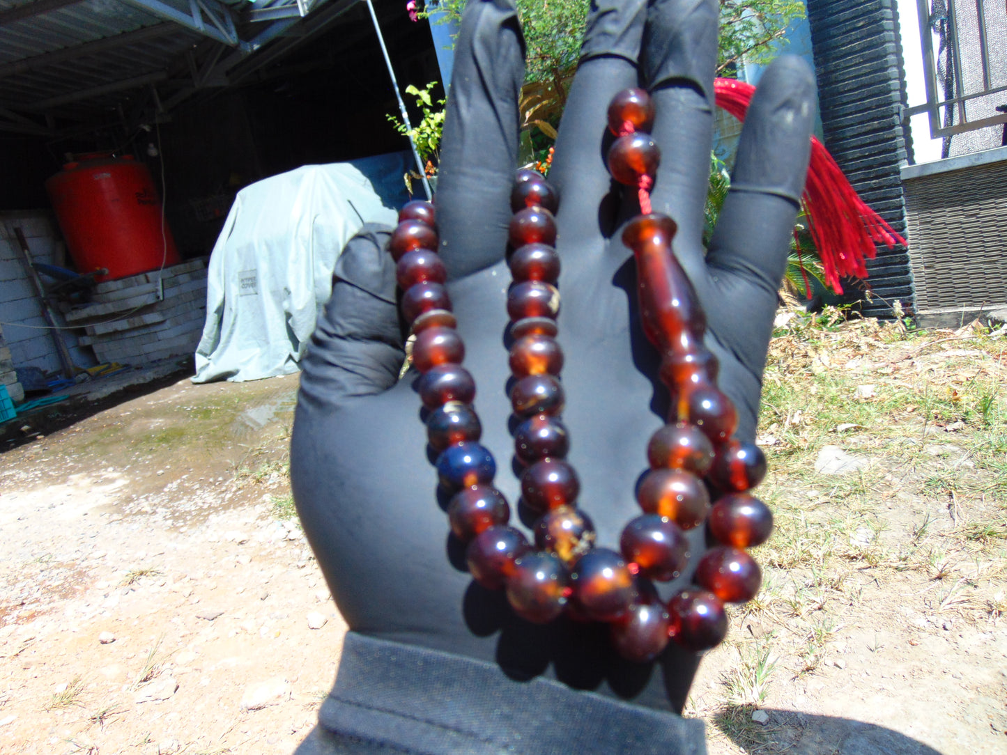 30 gr Tasbih Mesbah Rosary 33+2 Beads 10 mm Indonesian Red Amber for Healing 26TBA43