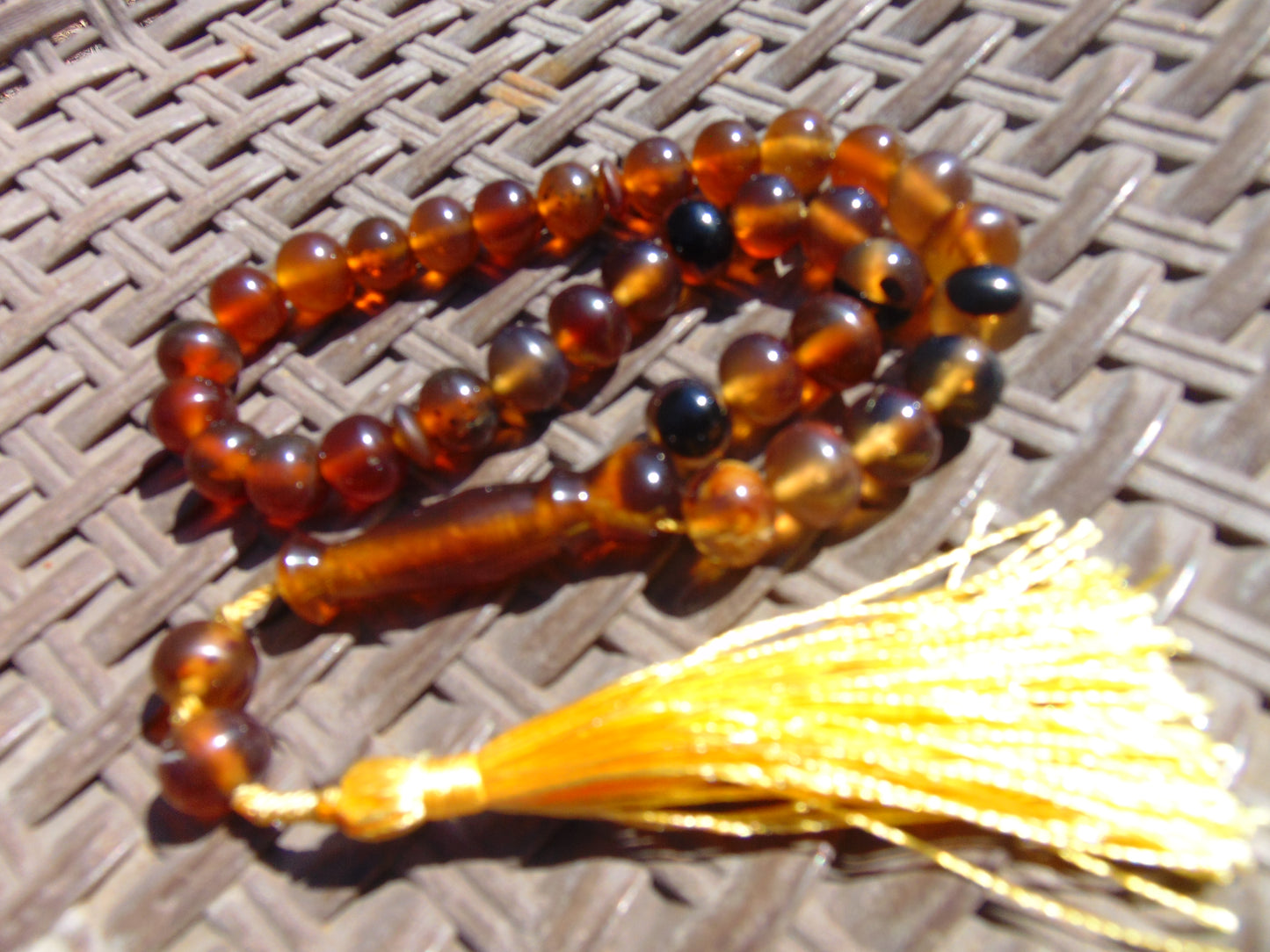 31 gr Tasbih Mesbah Rosary 33+2 Beads 10 mm Indonesian Crystal Amber for Healing 26TBA37