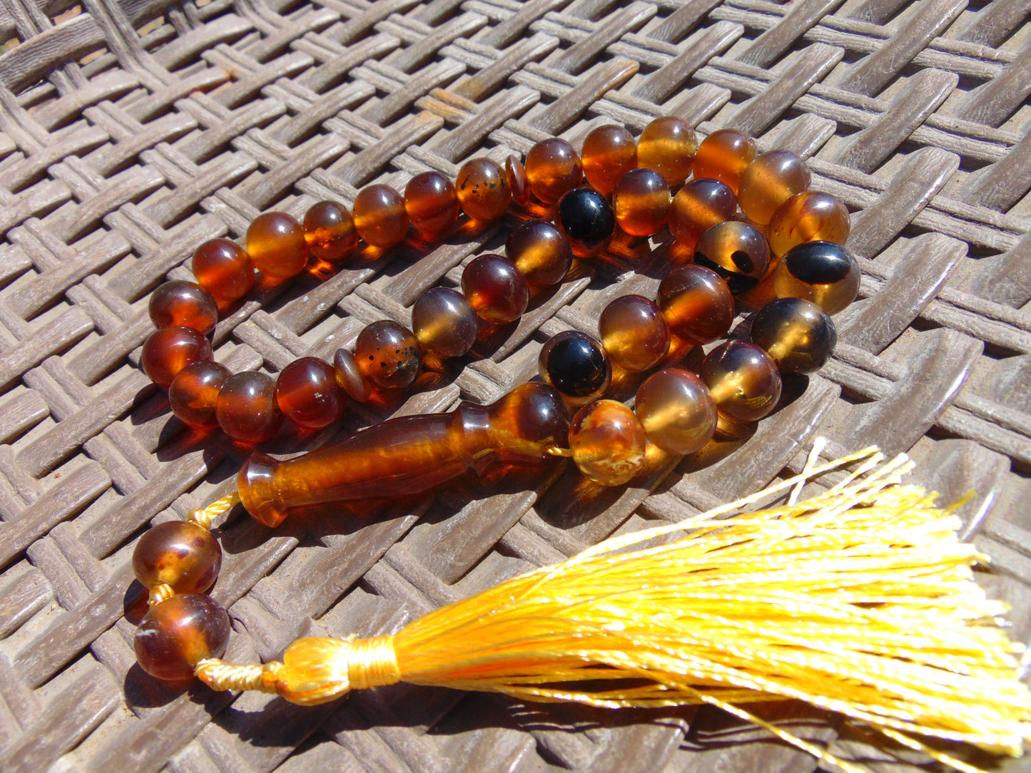 31 gr Tasbih Mesbah Rosary 33+2 Beads 10 mm Indonesian Crystal Amber for Healing 26TBA37