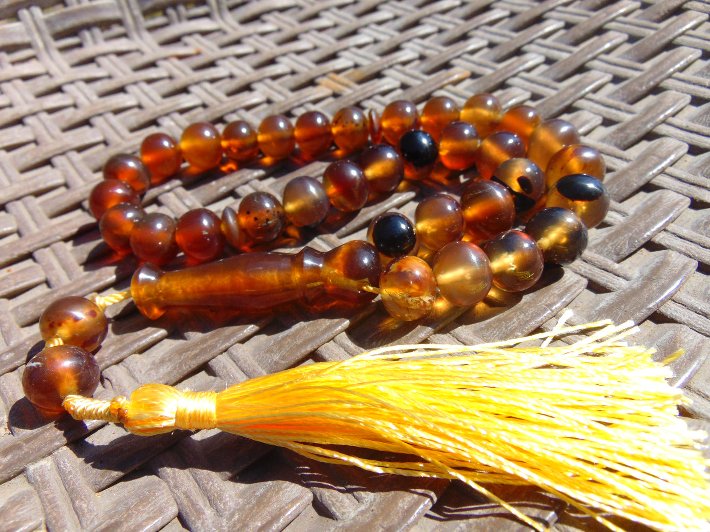 31 gr Tasbih Mesbah Rosary 33+2 Beads 10 mm Indonesian Crystal Amber for Healing 26TBA37