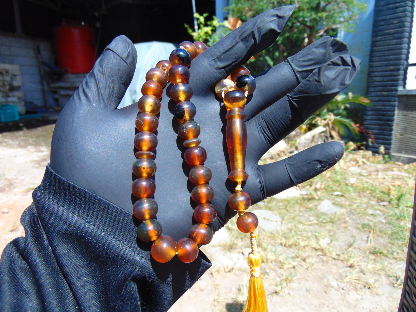31 gr Tasbih Mesbah Rosary 33+2 Beads 10 mm Indonesian Crystal Amber for Healing 26TBA37