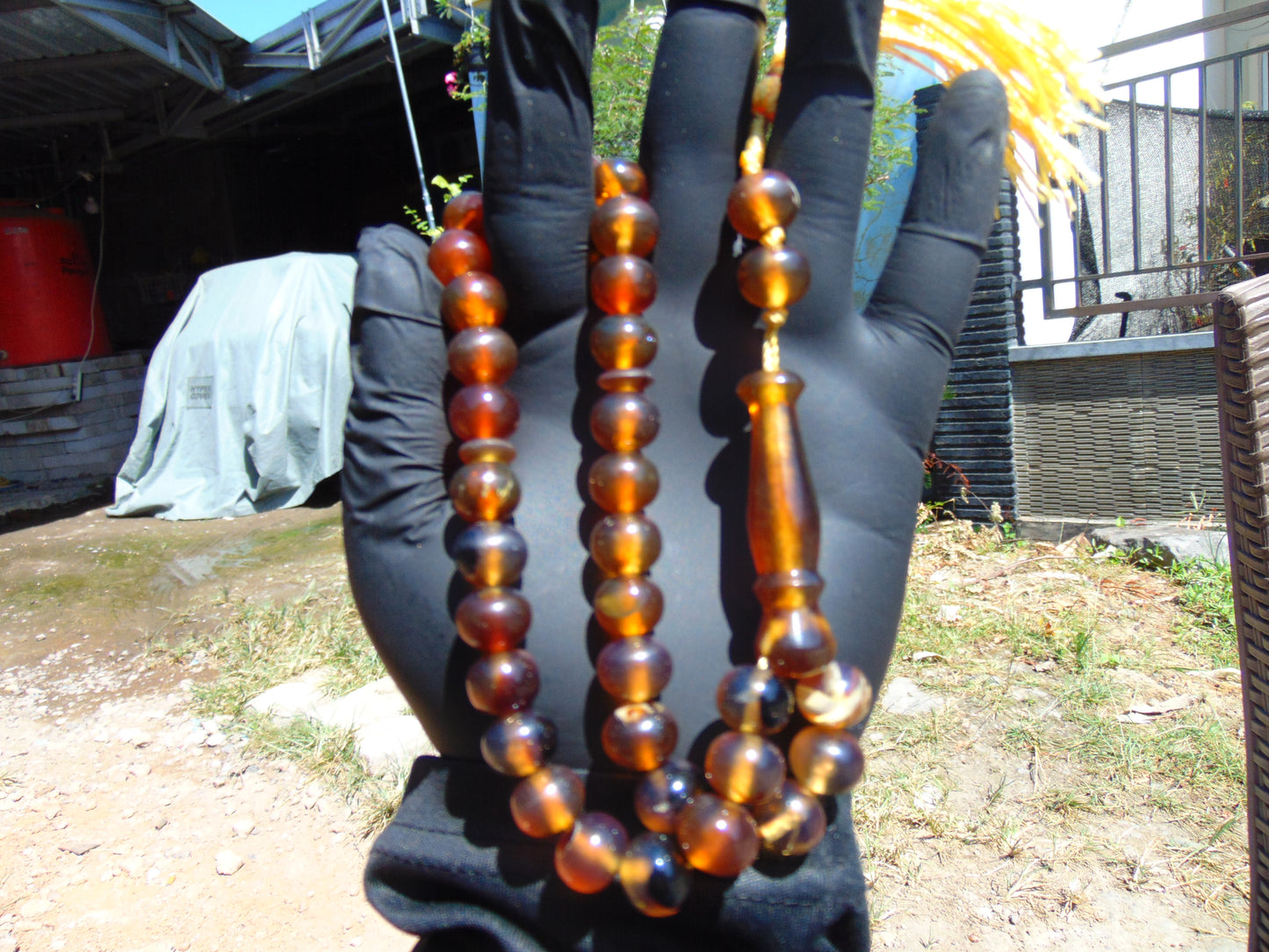 31 gr Tasbih Mesbah Rosary 33+2 Beads 10 mm Indonesian Crystal Amber for Healing 26TBA37