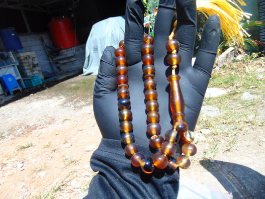 31 gr Tasbih Mesbah Rosary 33+2 Beads 10 mm Indonesian Crystal Amber for Healing 26TBA37