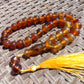 43 gr Tasbih Mesbah Rosary 33+2 Beads 12 mm Indonesian Crystal Amber for Healing 26TBA23