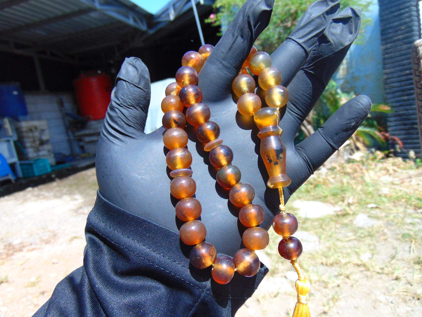 43 gr Tasbih Mesbah Rosary 33+2 Beads 12 mm Indonesian Crystal Amber for Healing 26TBA23