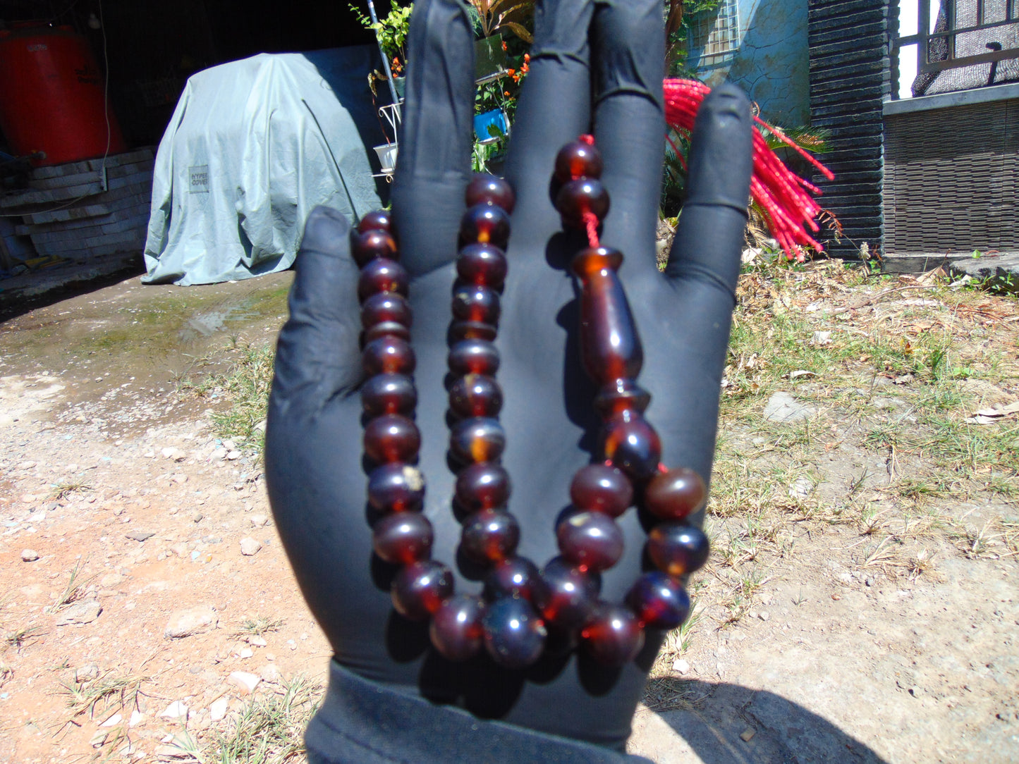 30 gr Tasbih Mesbah Rosary 33+2 Beads 10 mm Indonesian Red Amber for Healing 26TBA46