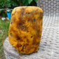 217 gram Polished 105x70x45mm Indonesia Yellow Fragrance Amber for Healing 25K32