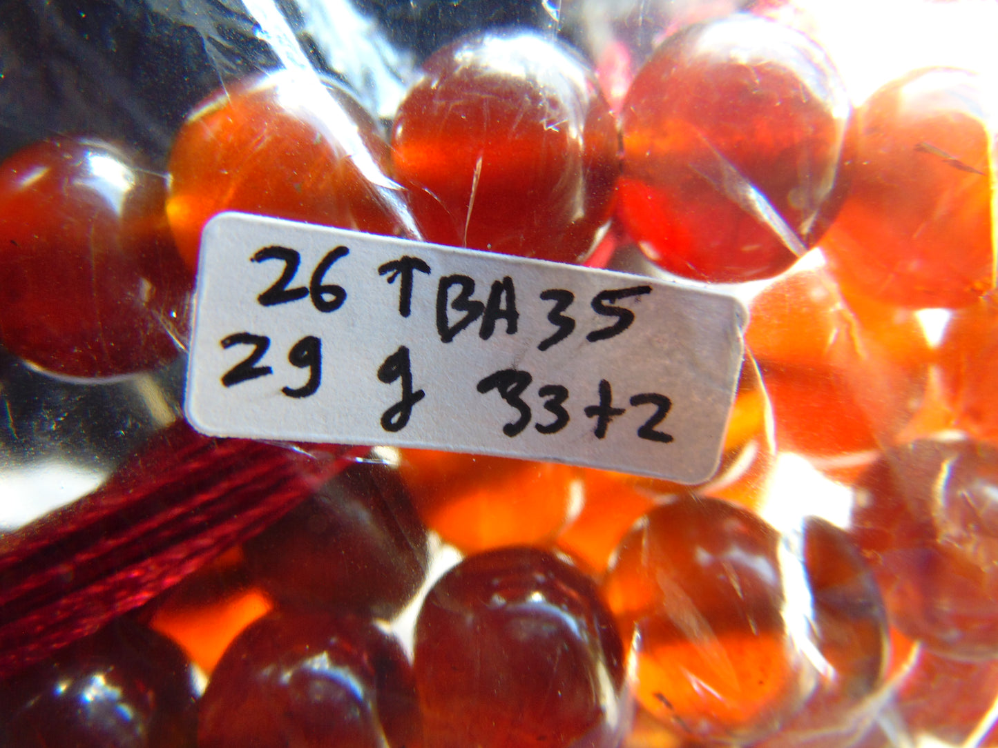 29 gr Tasbih Mesbah Rosary 33+2 Beads 10 mm Indonesian Crystal Red Amber for Healing 26TBA35