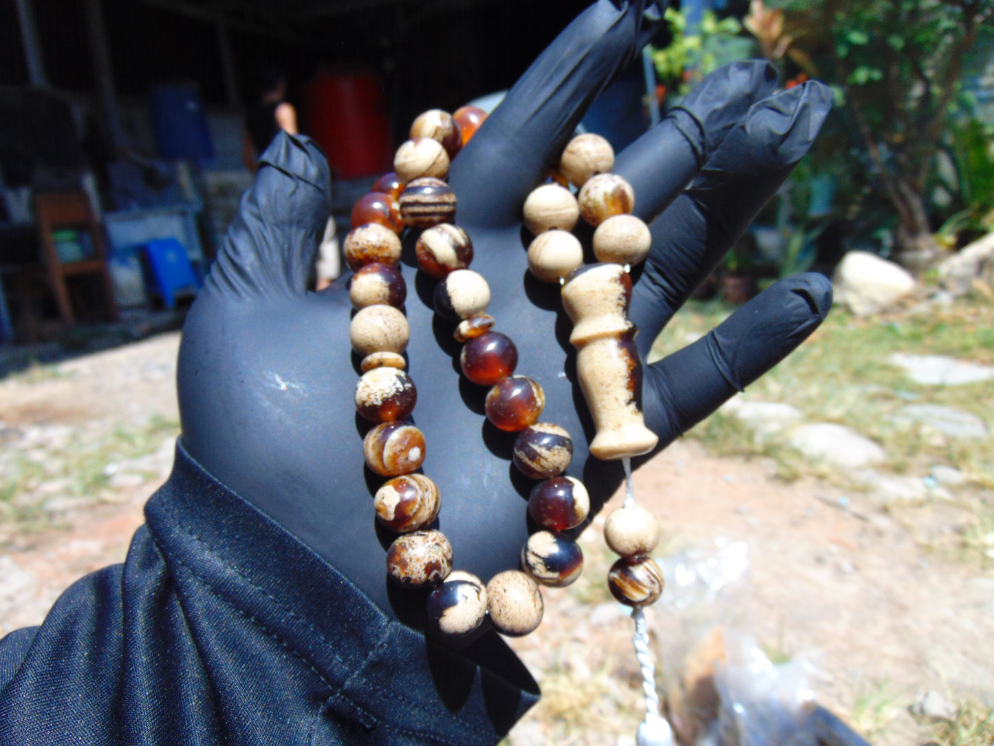 46 gr Tasbih Mesbah Rosary 33+2 Beads 12 mm Indonesian White Amber for Healing 26TBA24