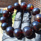 44 gr 13 Beads Mala Bracelet Indonesian Sumatra Dark Red Amber for Healing G18B1