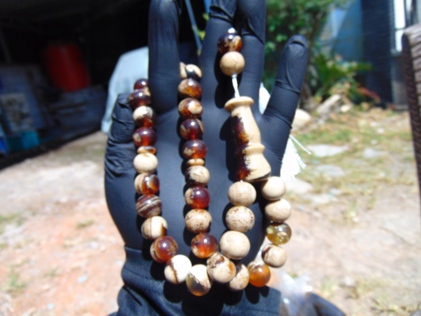 46 gr Tasbih Mesbah Rosary 33+2 Beads 12 mm Indonesian White Amber for Healing 26TBA24