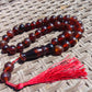 44 gr Tasbih Mesbah Rosary 33+2 Beads 12 mm Indonesian Crystal Red Amber for Healing 26TBA27