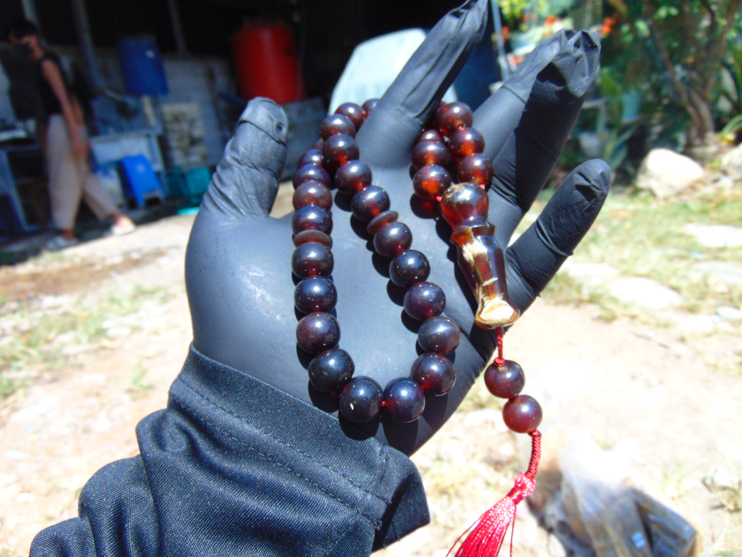 42 gr Tasbih Mesbah Rosary 33+2 Beads 12 mm Indonesian Red Amber for Healing 26TBA20