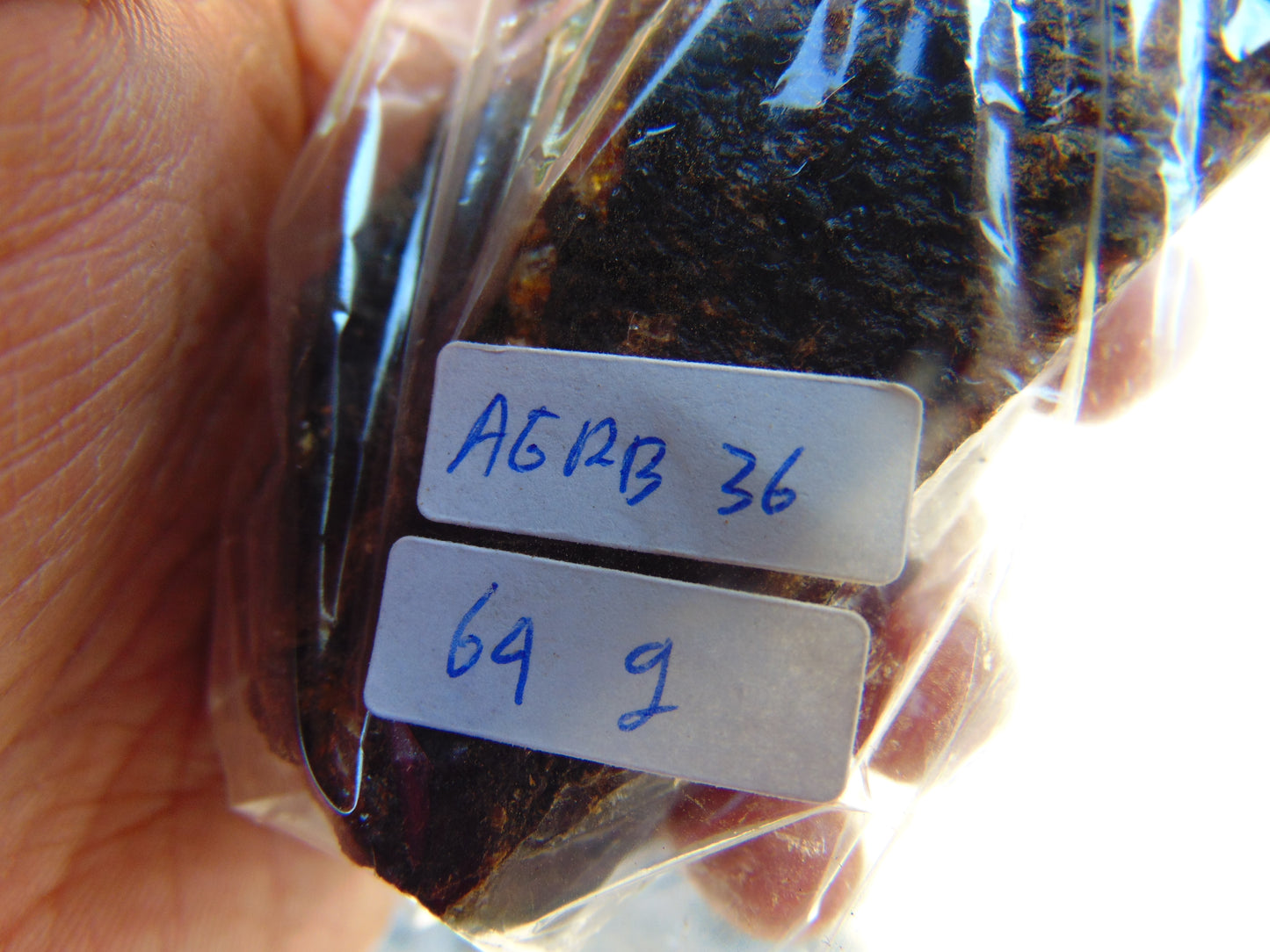 64 gram Rough Raw Indonesian Inclusion Blue Amber for Healing AGRB36