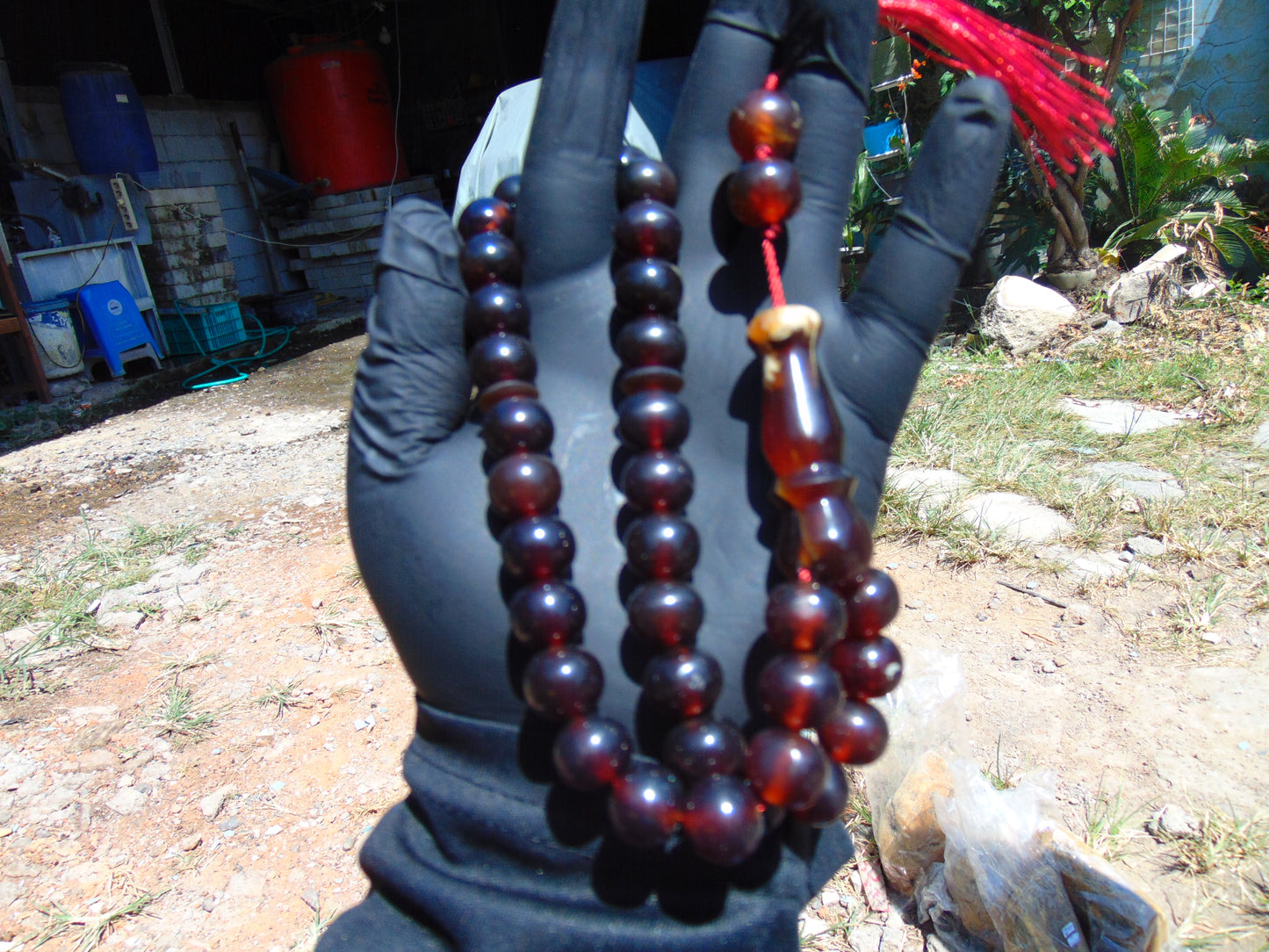 42 gr Tasbih Mesbah Rosary 33+2 Beads 12 mm Indonesian Red Amber for Healing 26TBA20