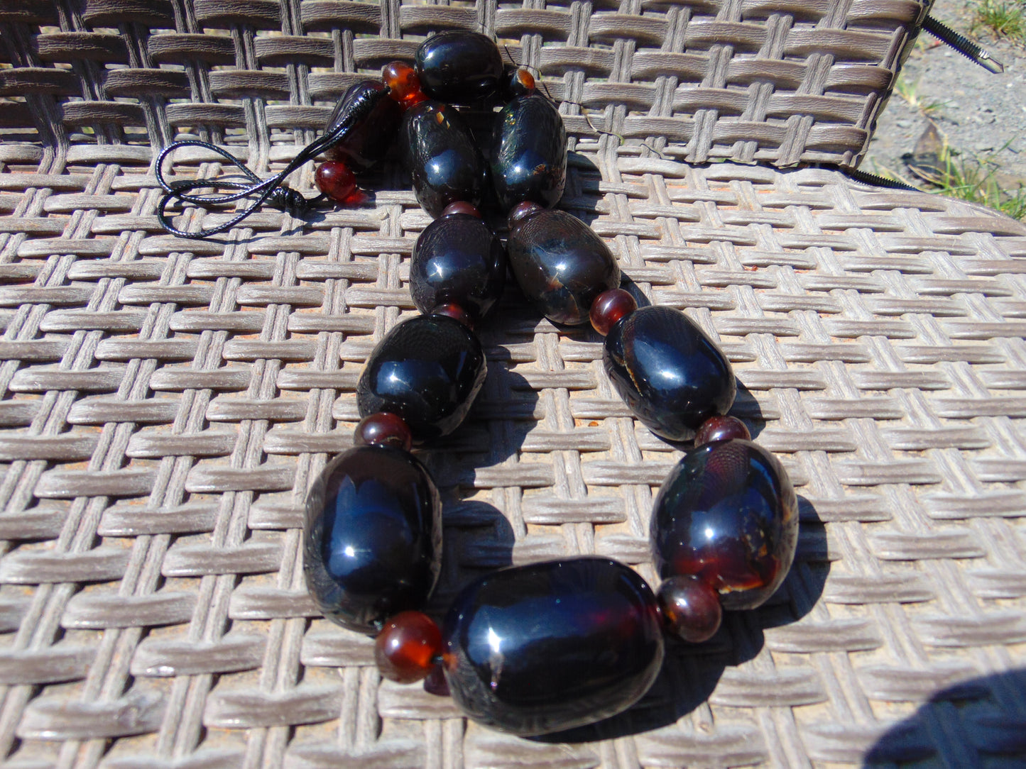 208 gr Big Necklace Indonesian Cherry Red Amber for Healing