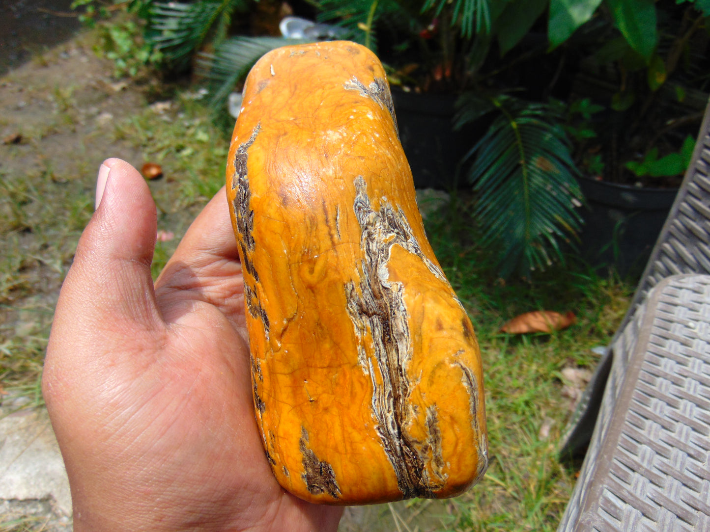 308 gram Polished 120x83x50mm Indonesia Yellow Fragrance Amber for Healing 25K37