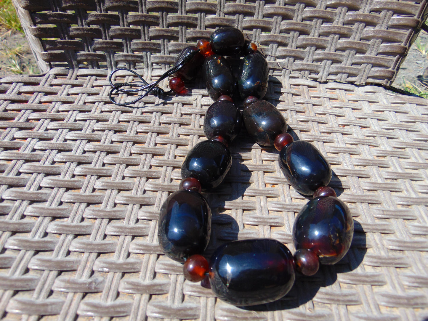 208 gr Big Necklace Indonesian Cherry Red Amber for Healing