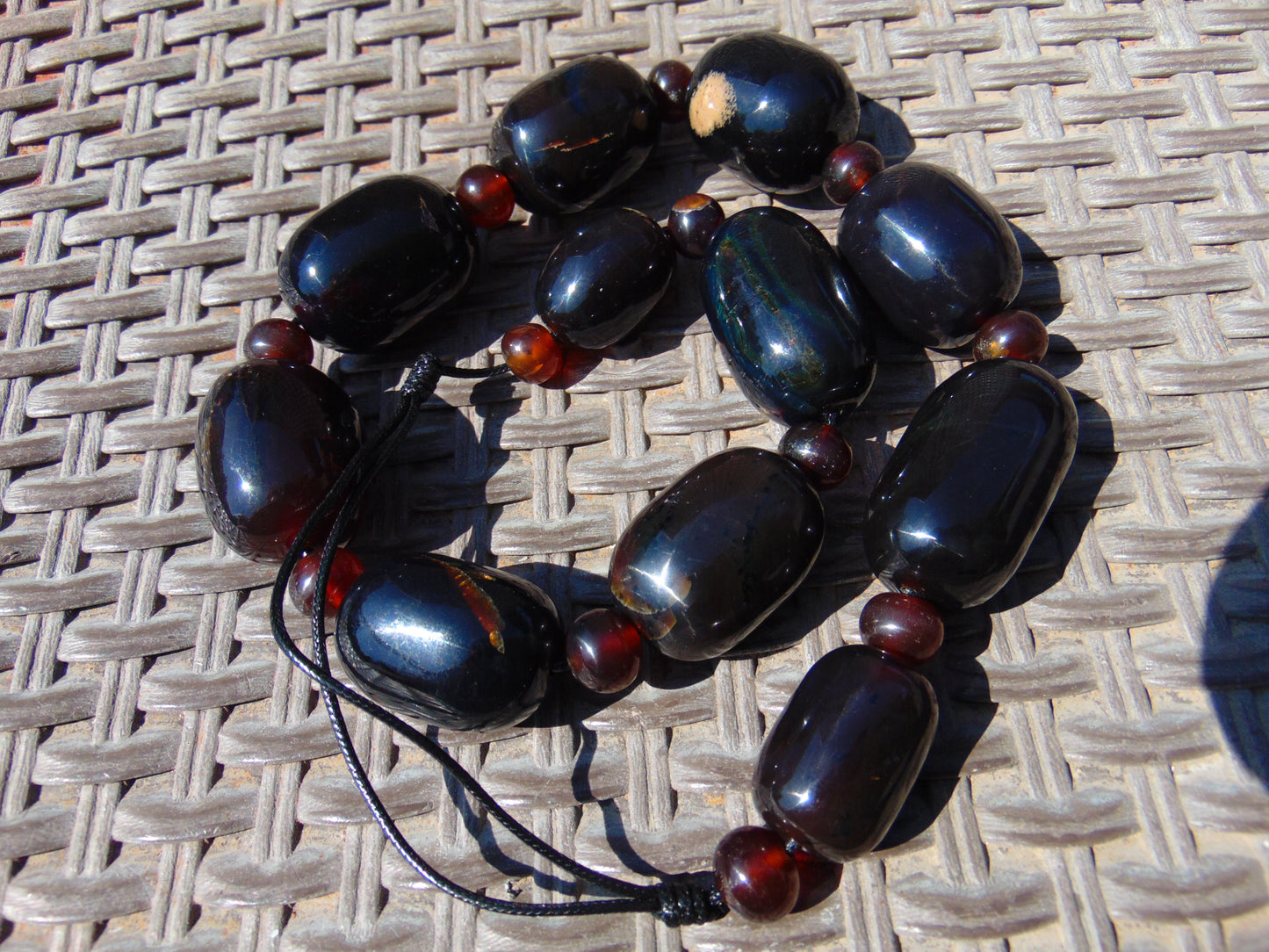 208 gr Big Necklace Indonesian Cherry Red Amber for Healing
