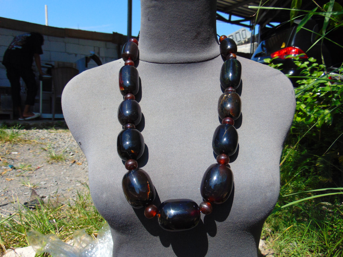 208 gr Big Necklace Indonesian Cherry Red Amber for Healing