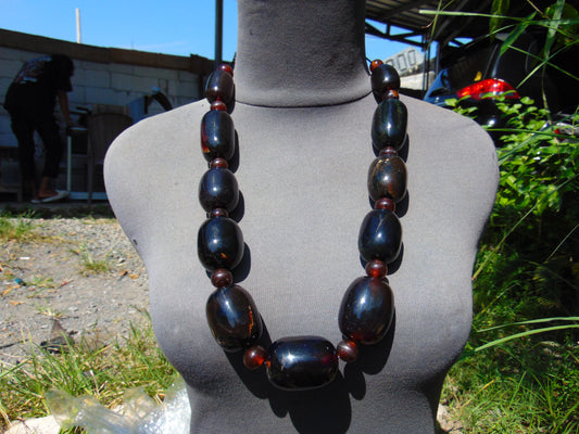208 gr Big Necklace Indonesian Cherry Red Amber for Healing