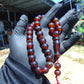 42 gr Tasbih Mesbah Rosary 33+2 Beads 12 mm Indonesian Crystal Red Amber for Healing 26TBA26