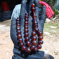 42 gr Tasbih Mesbah Rosary 33+2 Beads 12 mm Indonesian Crystal Red Amber for Healing 26TBA26