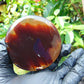 82 gram Round Flat 83x16 mm Indonesia Blue Brown Amber for Healing 25N278