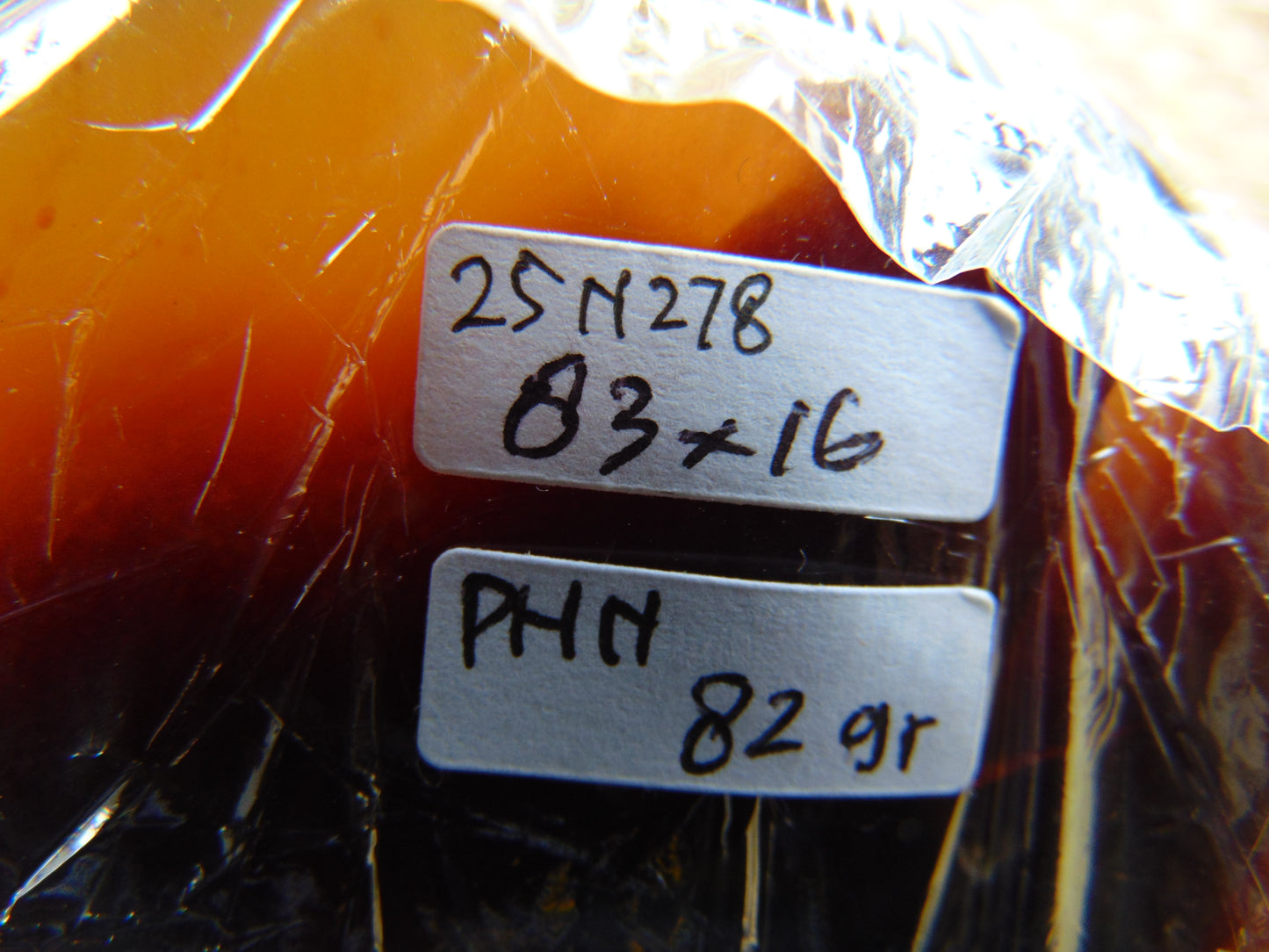 82 gram Round Flat 83x16 mm Indonesia Blue Brown Amber for Healing 25N278