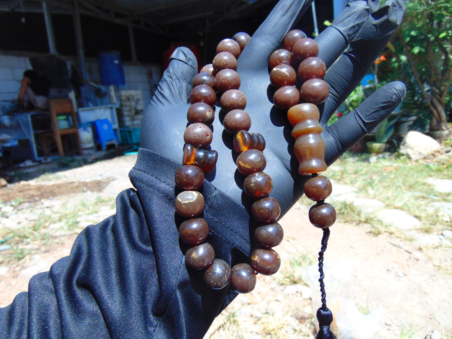 72 gr Tasbih Mesbah Rosary 33+2 Beads 15 mm Indonesian Caramel Amber for Healing 26TBA33