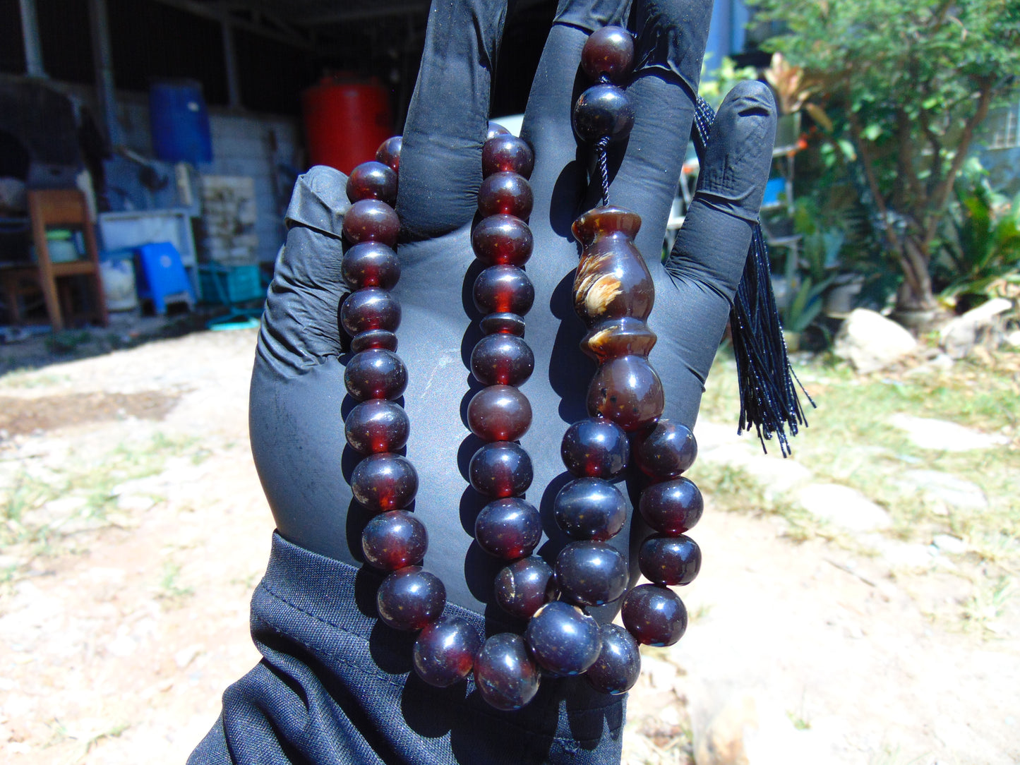 46 gr Tasbih Mesbah Rosary 33+2 Beads 12 mm Indonesian Cherry Red Amber for Healing 26TBA28