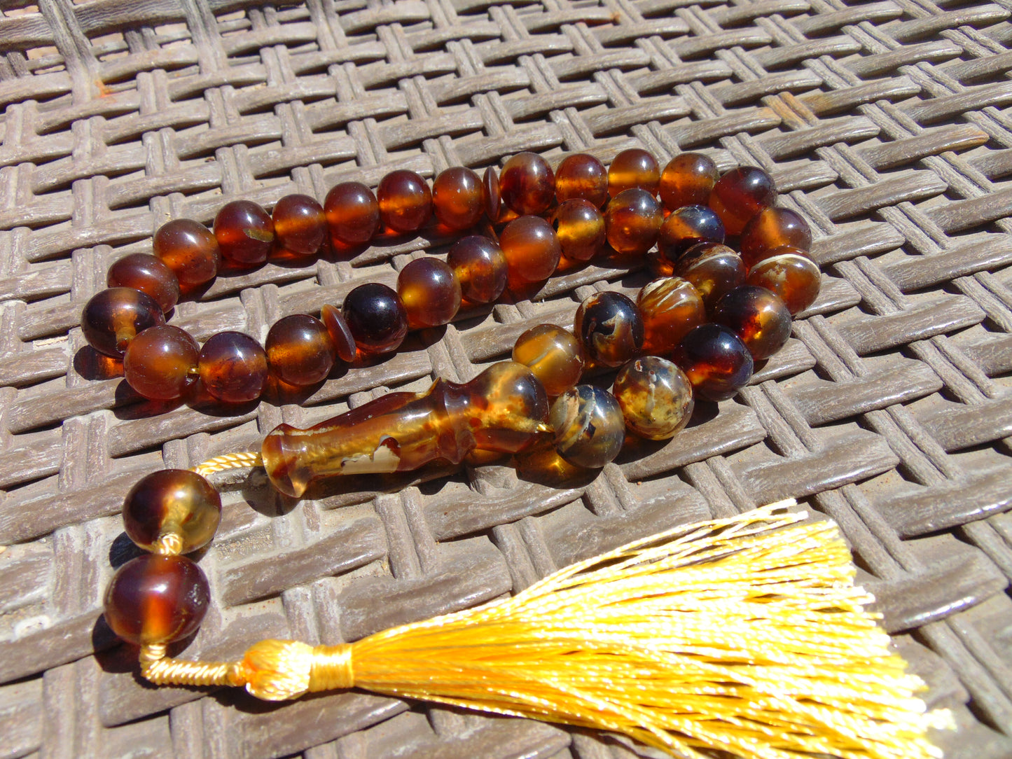 42 gr Tasbih Mesbah Rosary 33+2 Beads Indonesian Blue Amber for Healing 26TBA16