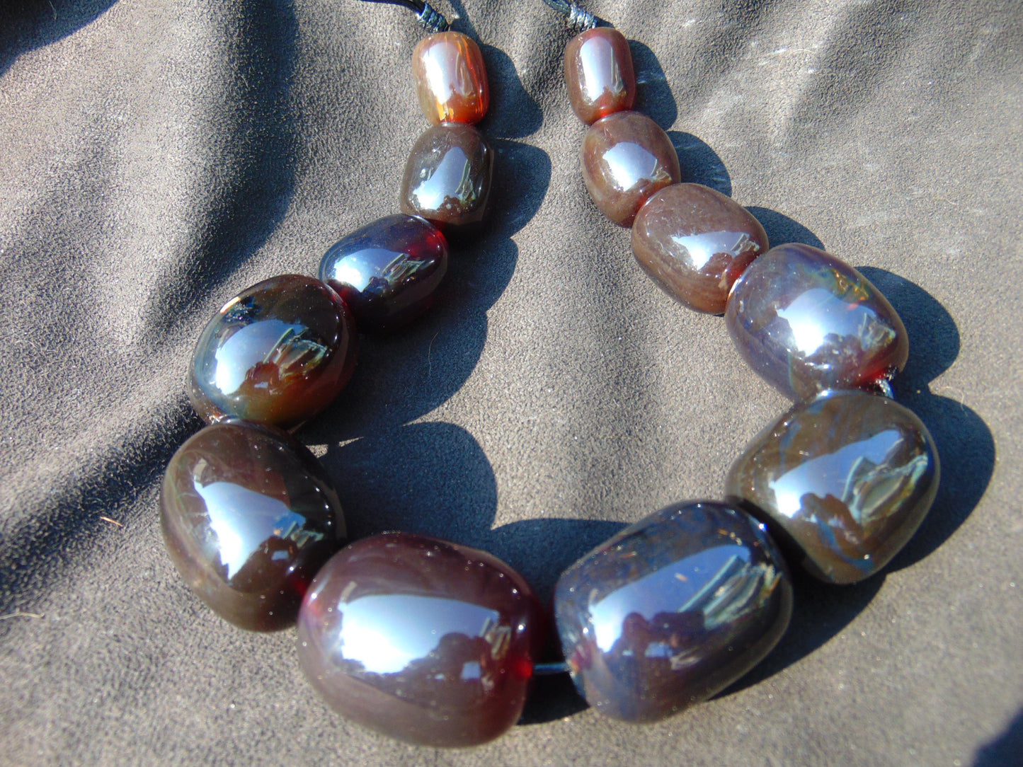 214 gr Big Necklace Indonesian Dark Red Amber for Healing A789