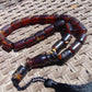68 gr Komboloi Rosary 22+1 Beads Indonesian Red Blue Amber for Healing 26COA15