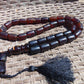 113 gr Tasbih Mesbah Rosary Komboloi 33+2 Beads Indonesian Dark Red Amber for Healing 26TBA15