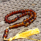 29 gr Tasbih Mesbah Rosary 33+2 Beads Indonesian Crystal Blue Red Amber for Healing 26TBA45