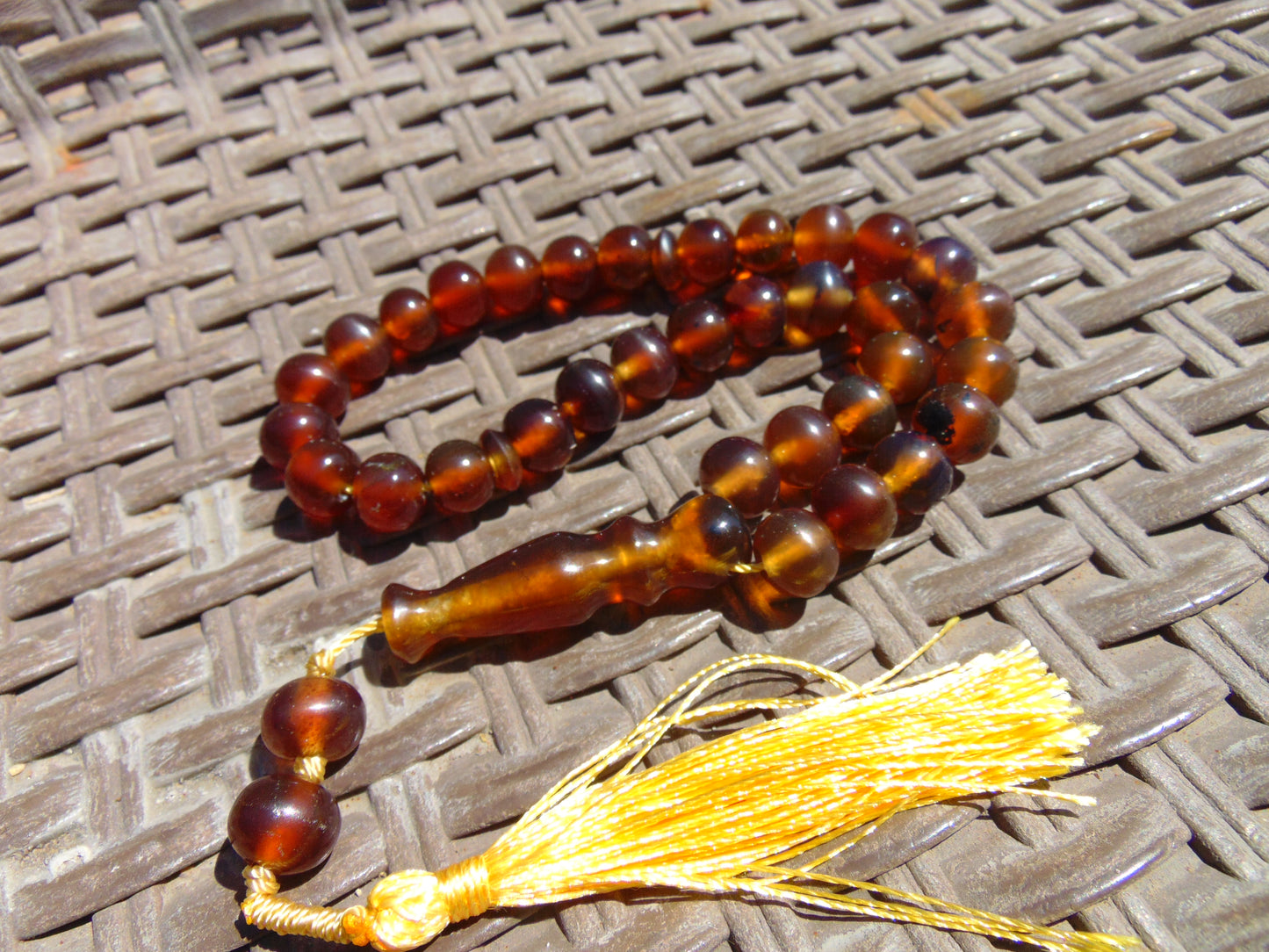 29 gr Tasbih Mesbah Rosary 33+2 Beads Indonesian Crystal Blue Red Amber for Healing 26TBA45