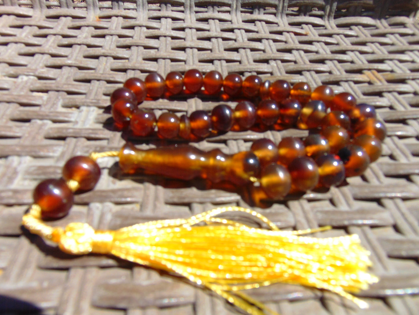 29 gr Tasbih Mesbah Rosary 33+2 Beads Indonesian Crystal Blue Red Amber for Healing 26TBA45