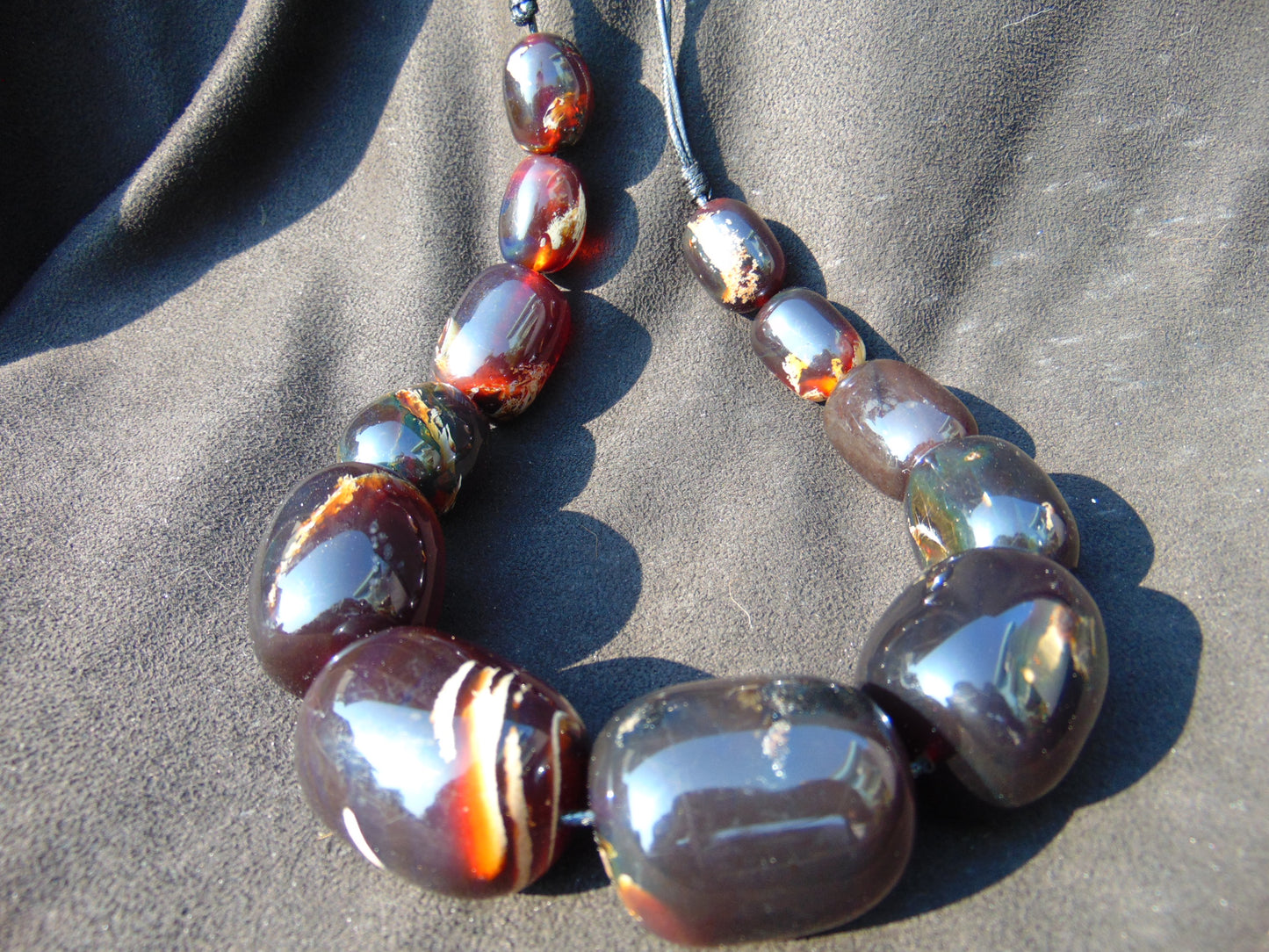 171 gr Big Necklace Indonesian Cherry Red Amber for Healing A795