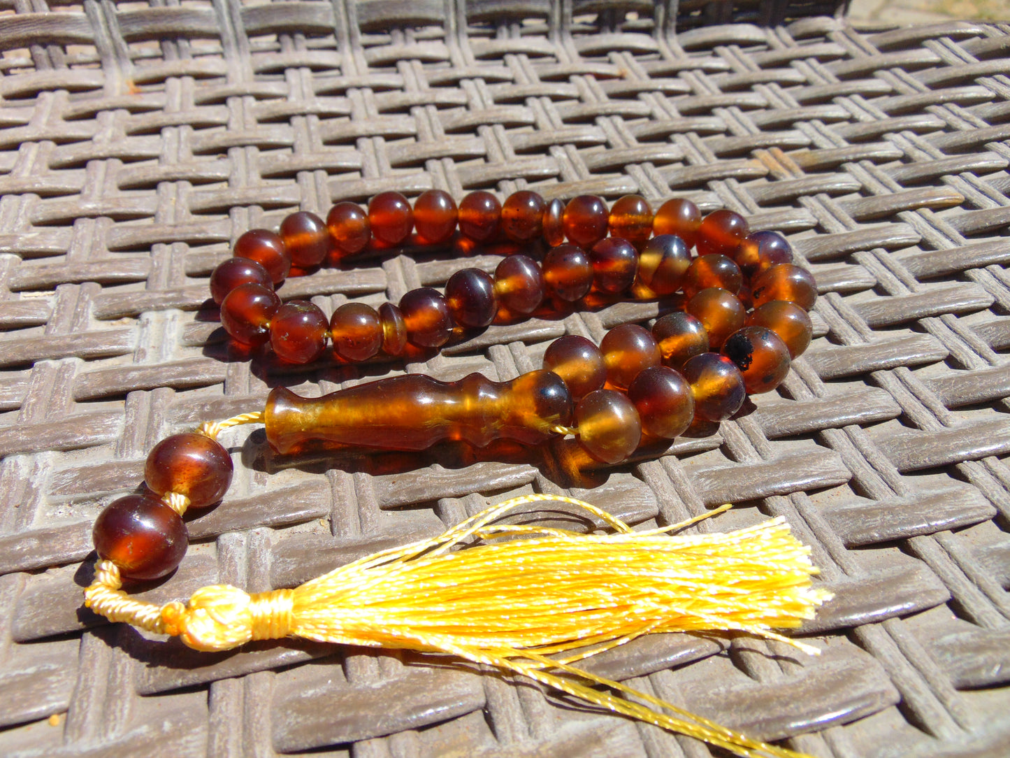 29 gr Tasbih Mesbah Rosary 33+2 Beads Indonesian Crystal Blue Red Amber for Healing 26TBA45