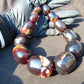 171 gr Small Necklace beads Indonesian Zebra Dark Blue Amber for Healing A795