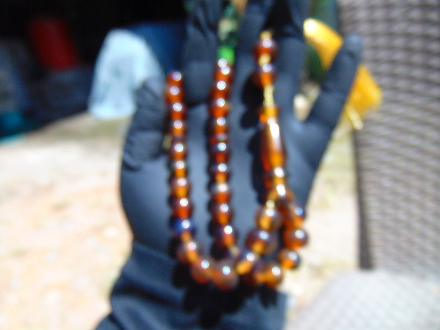 29 gr Tasbih Mesbah Rosary 33+2 Beads Indonesian Crystal Blue Red Amber for Healing 26TBA45