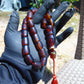 56 gr Komboloi Rosary 22+1 Beads Indonesian Red Blue Amber for Healing 26COA12
