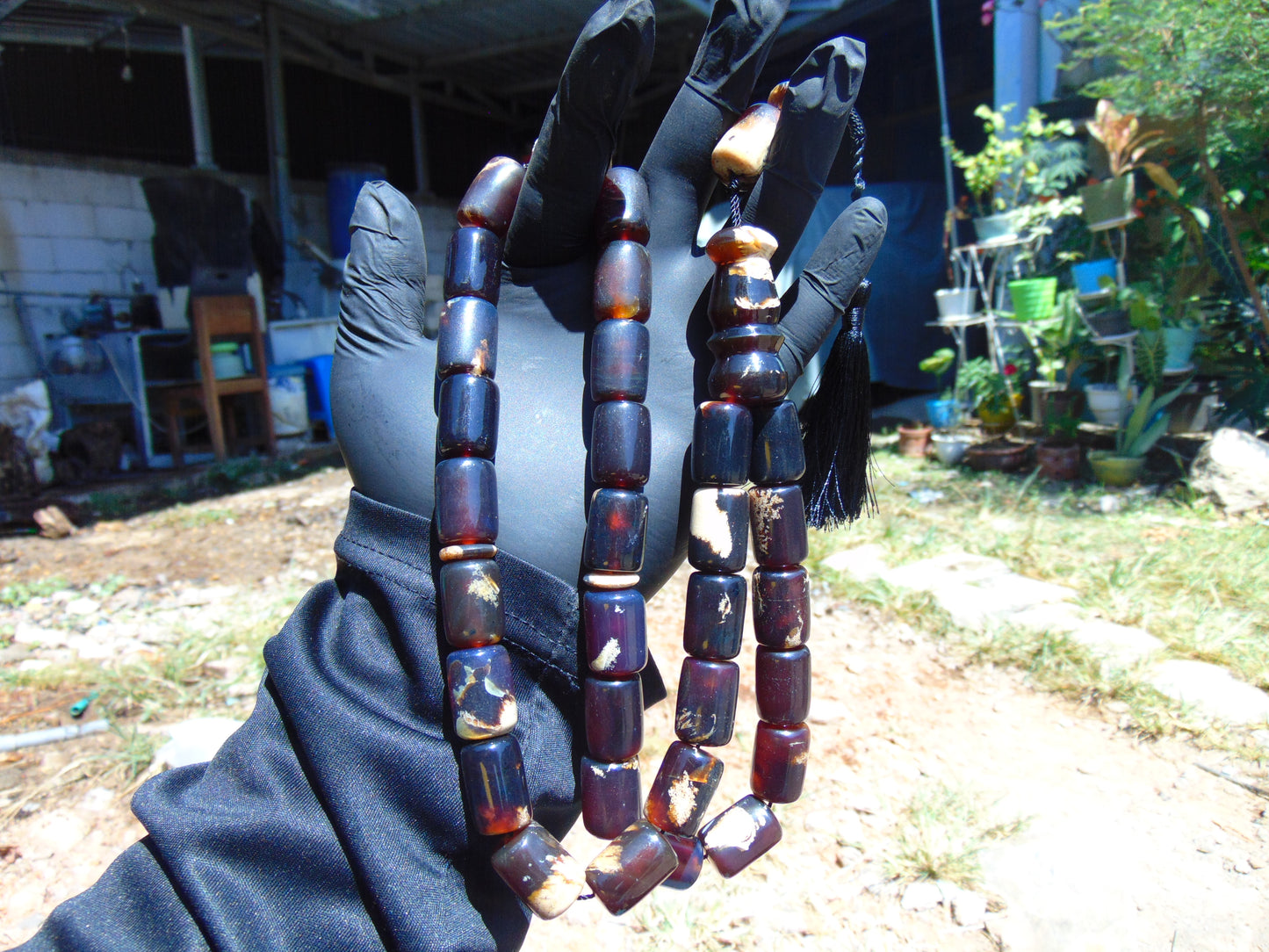 109 gr Tasbih Mesbah Rosary Komboloi 33+2 Beads Indonesian black blue Red white Amber for Healing 26TBA13