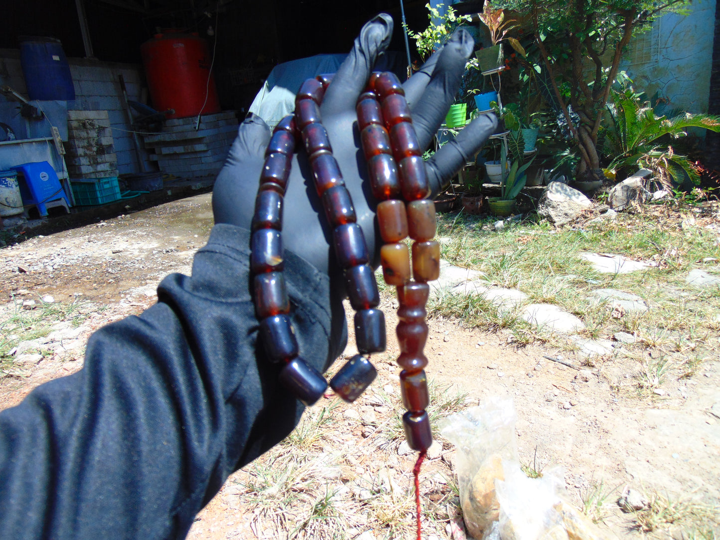 113 gr Tasbih Mesbah Rosary 33+2 Beads Komboloi Indonesian Red Amber for Healing 26TBA14