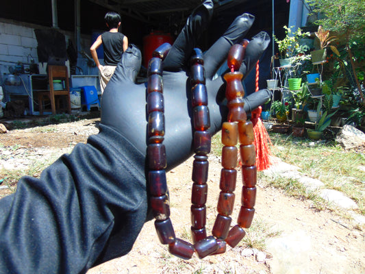 113 gr Tasbih Mesbah Rosary 33+2 Beads Komboloi Indonesian Red Amber for Healing 26TBA14