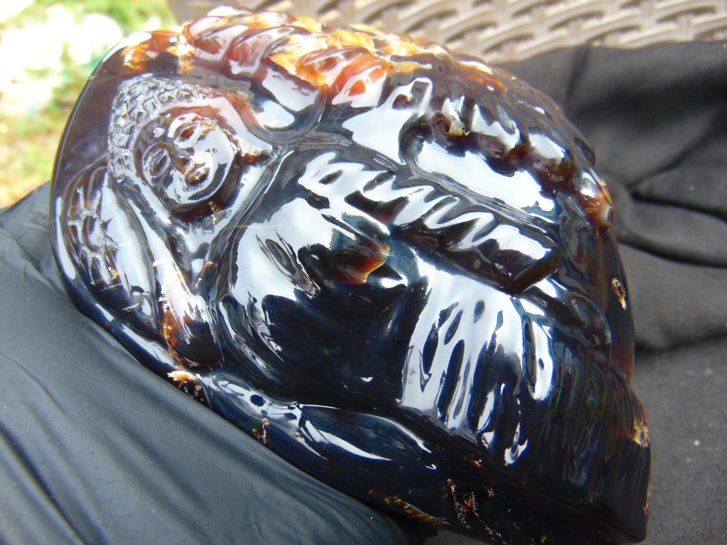 375 gr Sleeping Buddha 3D carving Indonesian Amber for Healing AJ2