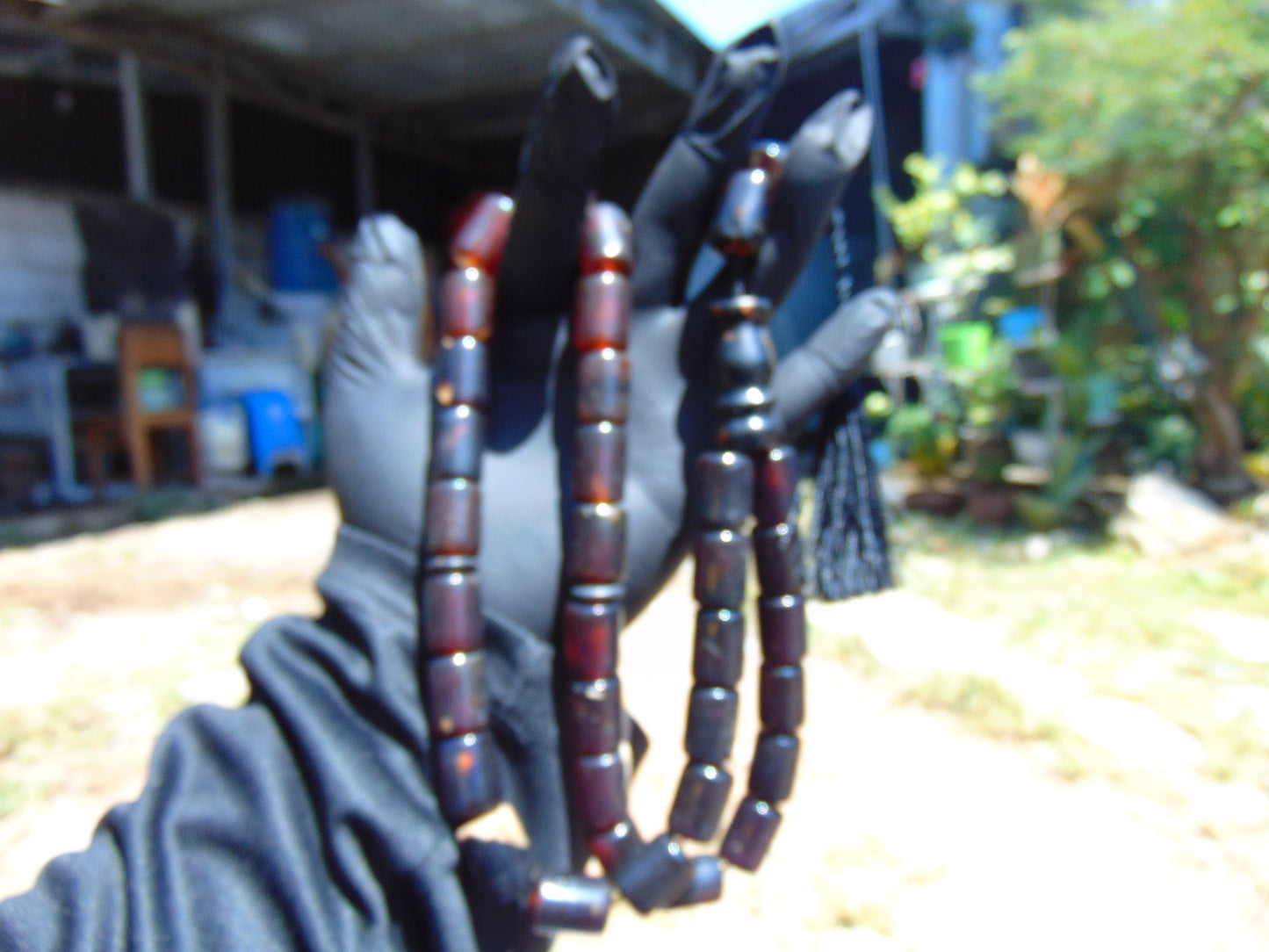 93 gr Tasbih Mesbah Rosary Komboloi 33+2 Beads Indonesian Red Amber for Healing 26TBA10
