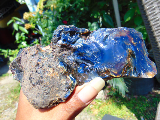124 gram Rough Raw Indonesian Blue Amber for Healing AGRB8